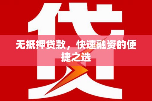 水林无抵押贷款，快速融资的便捷之选