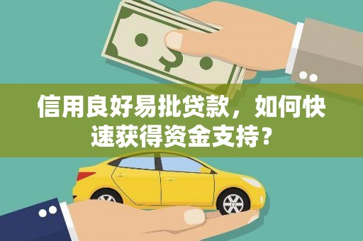 水林信用良好易批贷款，如何快速获得资金支持？