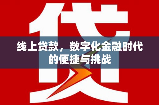水林线上贷款，数字化金融时代的便捷与挑战
