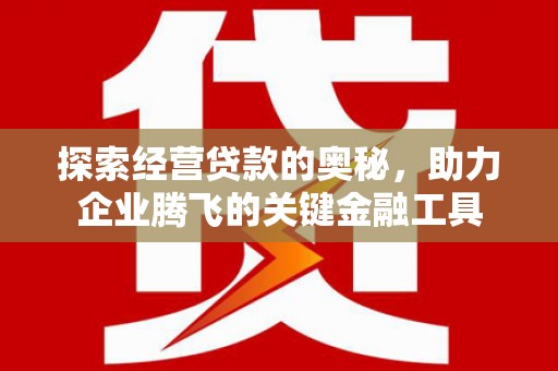 水林探索经营贷款的奥秘，助力企业腾飞的关键金融工具