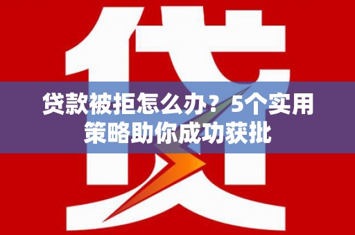 水林贷款被拒怎么办？5个实用策略助你成功获批