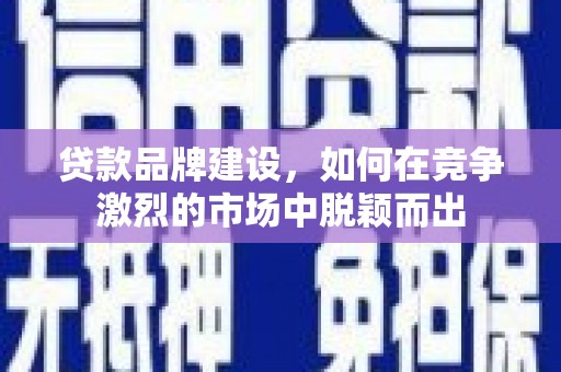 水林贷款品牌建设，如何在竞争激烈的市场中脱颖而出