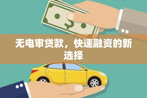水林无电审贷款，快速融资的新选择