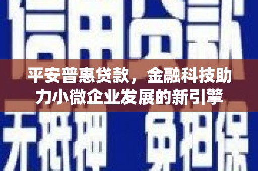 水林平安普惠贷款，金融科技助力小微企业发展的新引擎