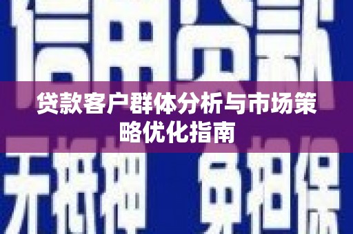 水林贷款客户群体分析与市场策略优化指南