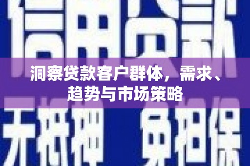 水林洞察贷款客户群体，需求、趋势与市场策略