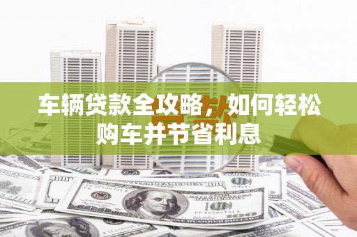水林车辆贷款全攻略，如何轻松购车并节省利息