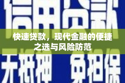 水林快速贷款，现代金融的便捷之选与风险防范