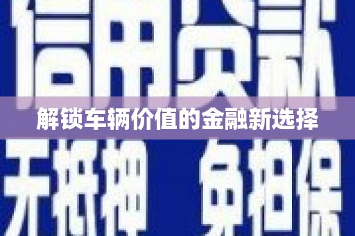 水林解锁车辆价值的金融新选择