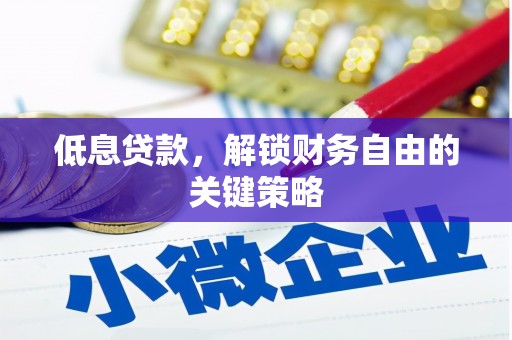 水林低息贷款，解锁财务自由的关键策略