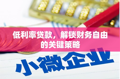 水林低利率贷款，解锁财务自由的关键策略