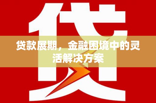 水林贷款展期，金融困境中的灵活解决方案