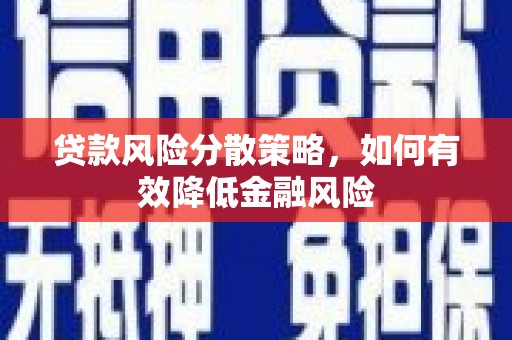 水林贷款风险分散策略，如何有效降低金融风险