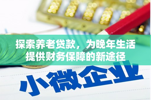 水林探索养老贷款，为晚年生活提供财务保障的新途径