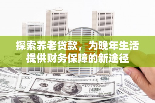 水林探索养老贷款，为晚年生活提供财务保障的新途径