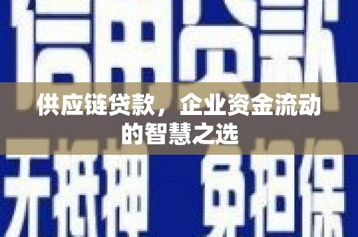 水林供应链贷款，企业资金流动的智慧之选