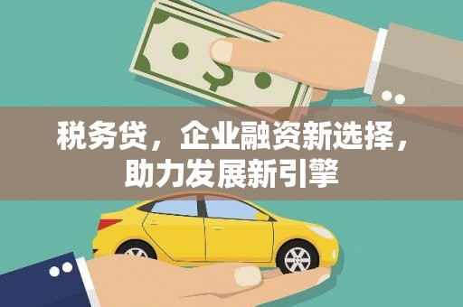 水林税务贷，企业融资新选择，助力发展新引擎