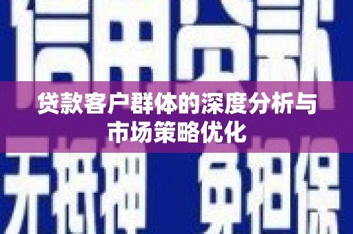 水林贷款客户群体的深度分析与市场策略优化