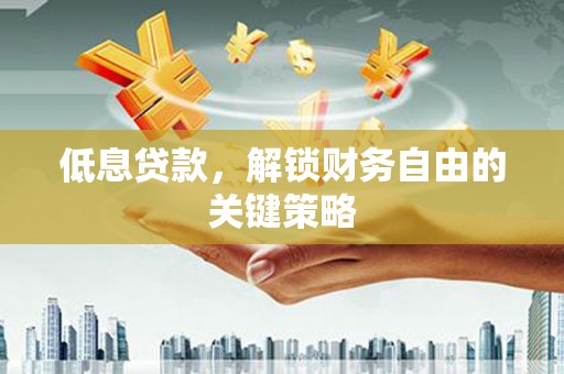 水林低息贷款，解锁财务自由的关键策略