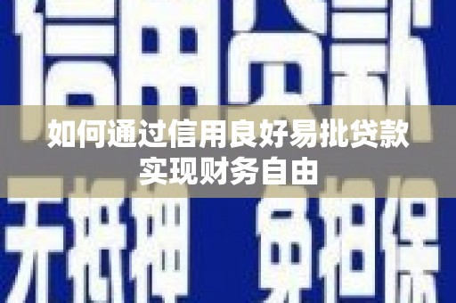 水林如何通过信用良好易批贷款实现财务自由