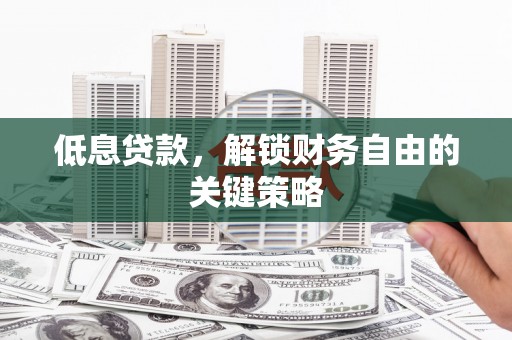 水林低息贷款，解锁财务自由的关键策略