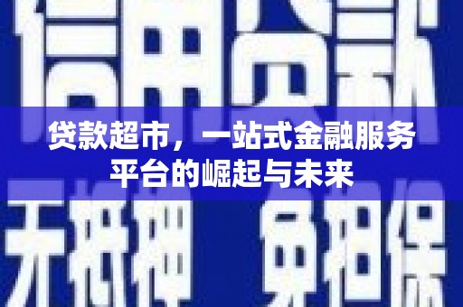 水林贷款超市，一站式金融服务平台的崛起与未来