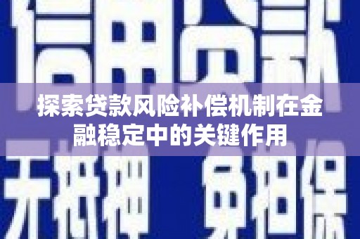 水林探索贷款风险补偿机制在金融稳定中的关键作用