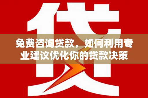 水林免费咨询贷款，如何利用专业建议优化你的贷款决策