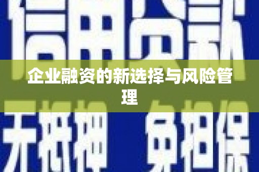 水林企业融资的新选择与风险管理