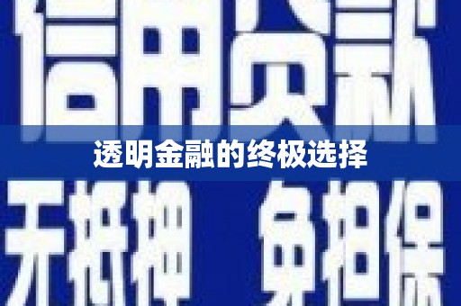 水林透明金融的终极选择