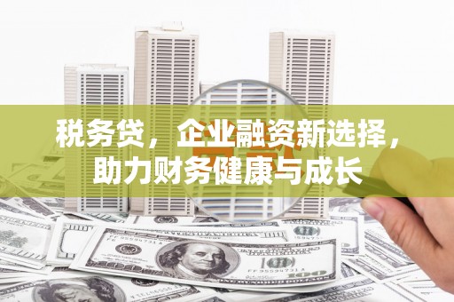 水林税务贷，企业融资新选择，助力财务健康与成长